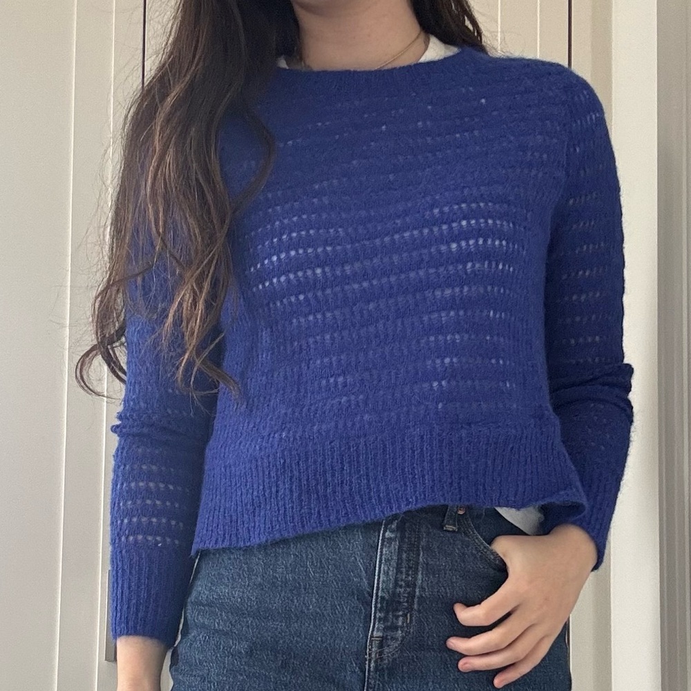 Rebecca Taylor Blue alpaca and mohair Knit Sweater size small